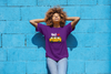 Bold Bus Women’s T-Shirt by AfroBold featuring a vibrant African-inspired bus design, blending playful style, cultural pride, and modern comfort.