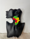 Bold Heritage Ghana Map Earrings by AfroBold featuring vibrant African-inspired colors and a map-shaped design, blending cultural pride with bold style