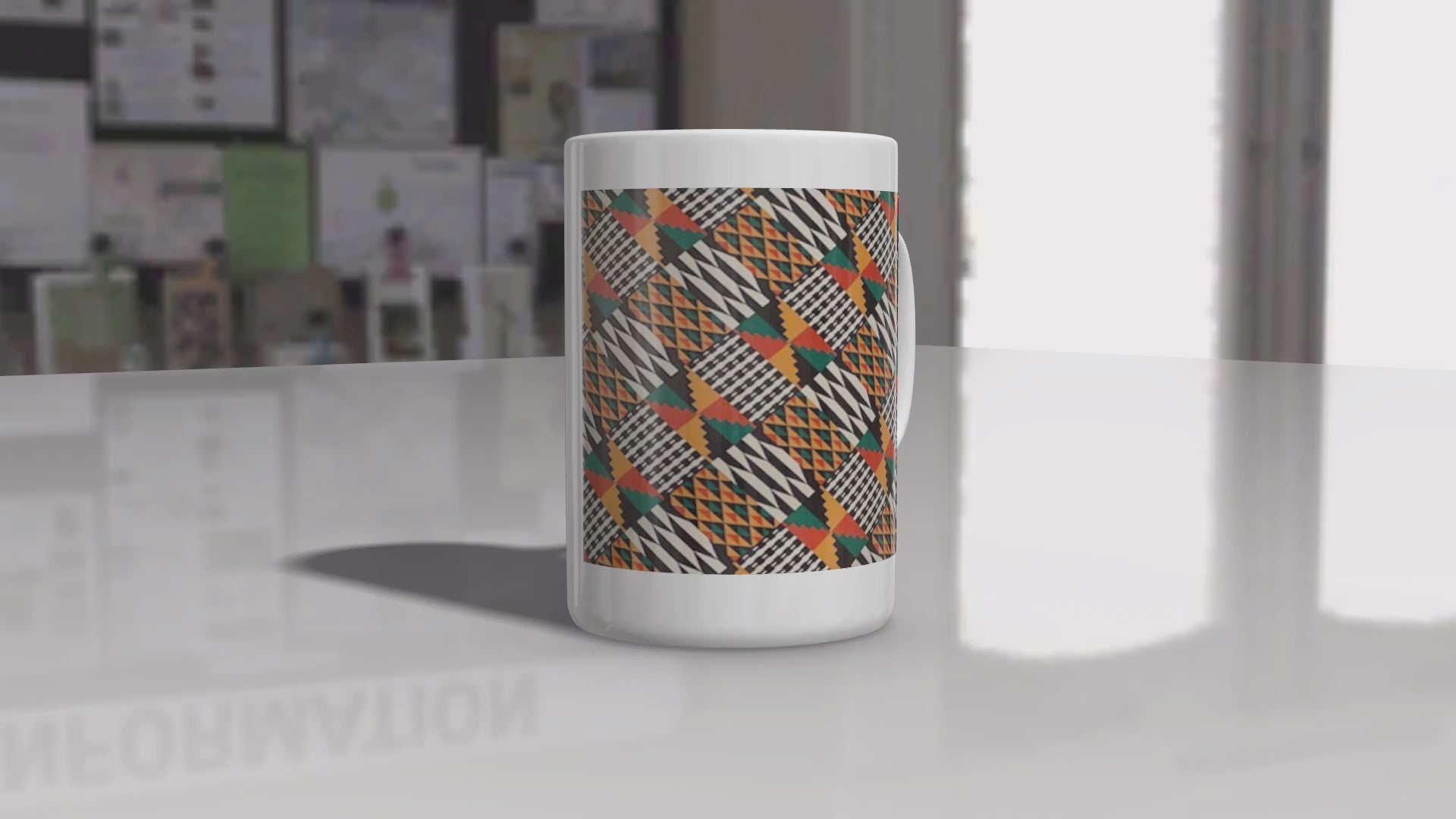 The Patterned Bold Mug by AfroBold featuring vibrant African-inspired patterns, designed for durability, cultural pride, and bold style for daily use.